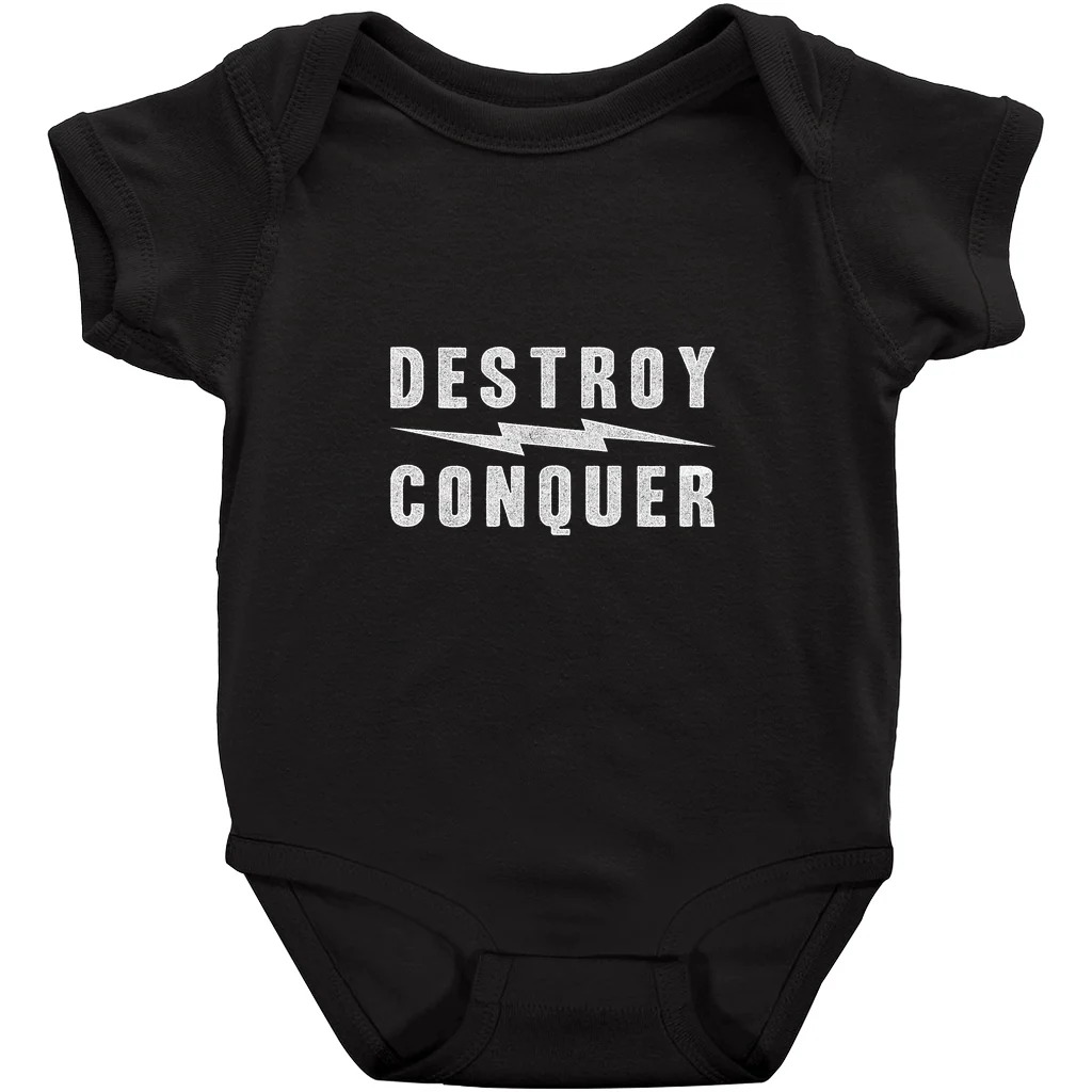 Destroy / Conquer Black Onesie